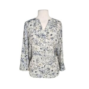 Violet + Claire Boho Blue Floral Tunic Top